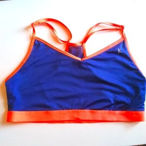 Navy & Neon Orange Low Impact Sport Bra